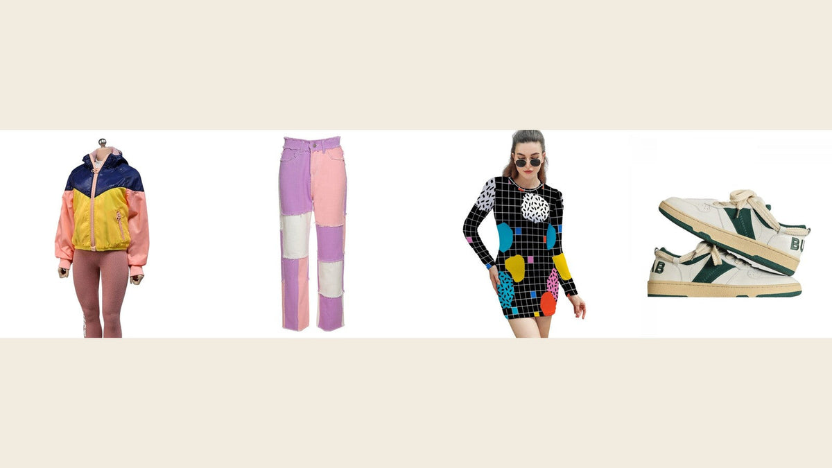 Tenues colorées inspirées de la mode des jeunes dans les années 80
