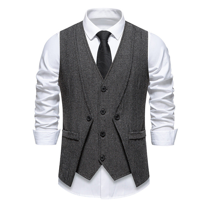 Faux Gilet de Costume deux Pièces pour Homme