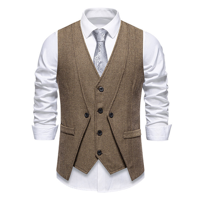 Faux Gilet de Costume deux Pièces pour Homme