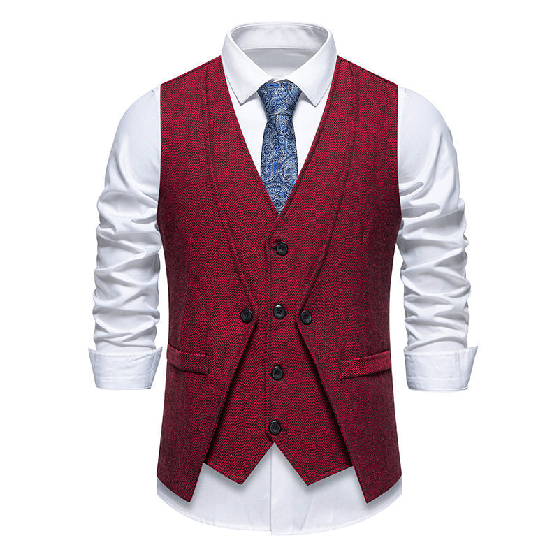 Faux Gilet de Costume deux Pièces pour Homme