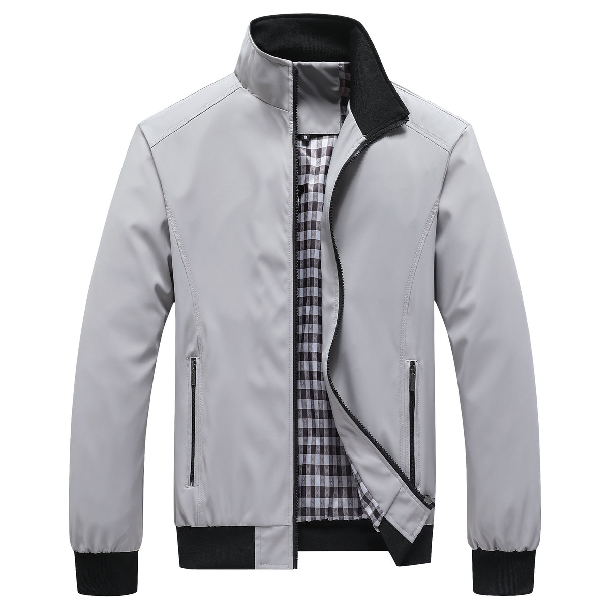 Veste vintage unie à col montant