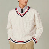 Pull en V Tennis Vintage Homme