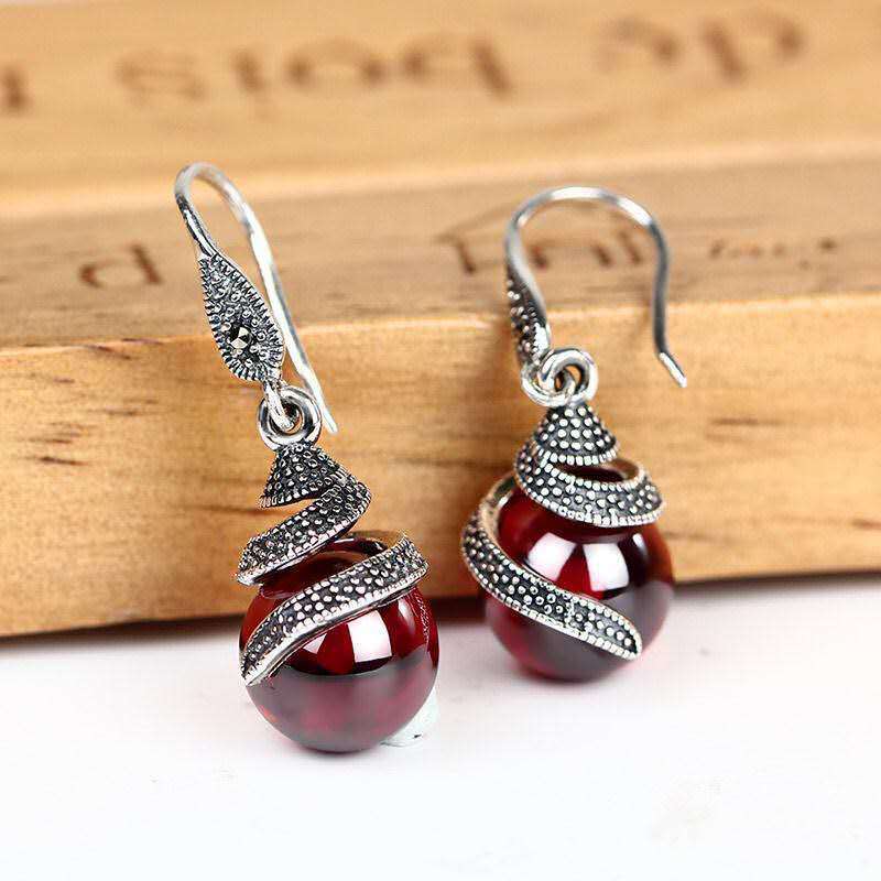boucles-doreilles-perles-rondes-grenat-vintage