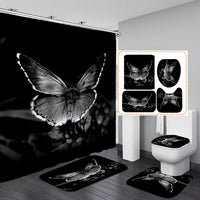 rideau-de-douche-tissu-papillon-vintage