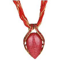 Collier Vintage En Cristal d'Opale De Bohême