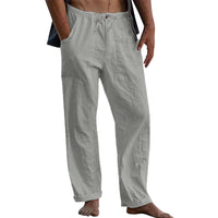 pantalon-retro-coton-lin-couleur-unie