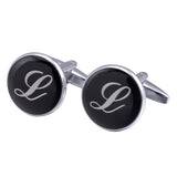 boutons-de-manchette-rond-noir-email-traditionnel-vintage