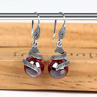 boucles-doreilles-perles-rondes-grenat-vintage