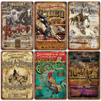 tableau-etain-vintage-western