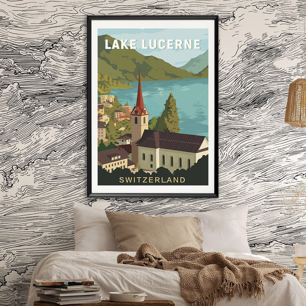 affiche-lac-des-quatre-cantons-vintage