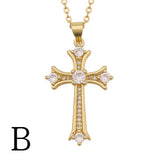 Collier Vintage à Pendentif Croix
