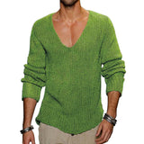 pull-tricot-encolure-v-vintage