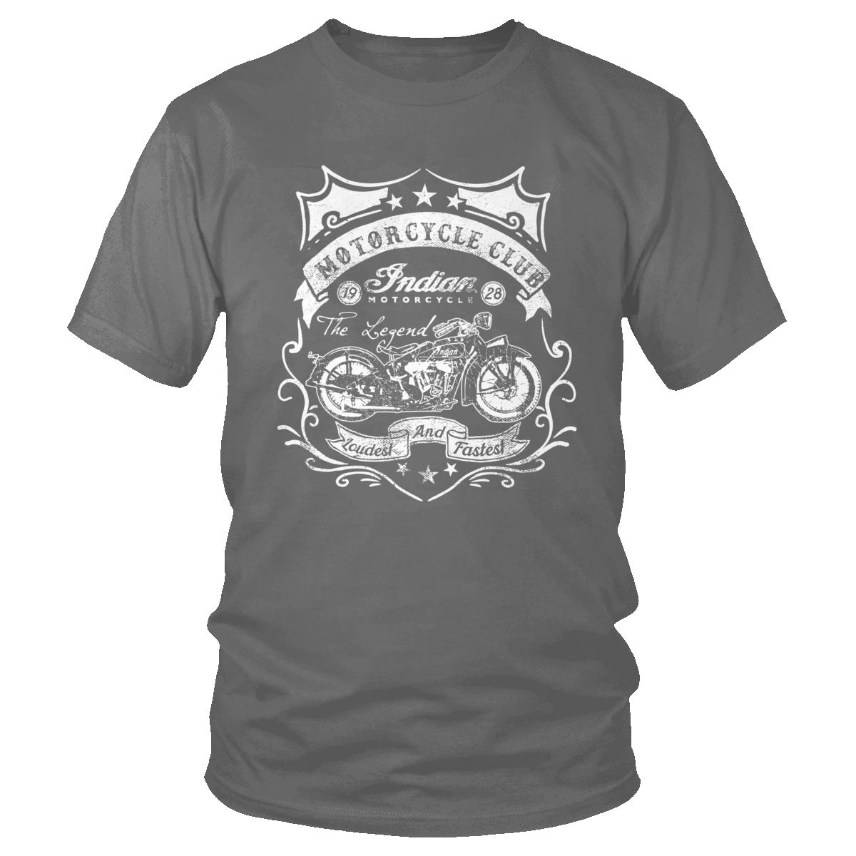T-shirt biker vintage gris