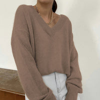 Pull-en-Laine-Col-V-Femme 