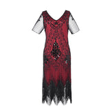 Robe-Charleston-Rouge-et-Noir-Grande-Taille