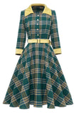 robe-verte-annee-80-d-automne-a-carreaux