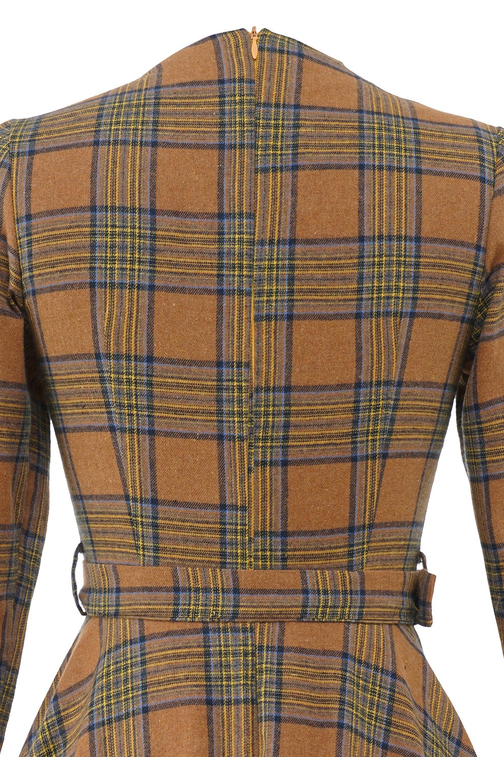 robe-annee-80-plaid-marron