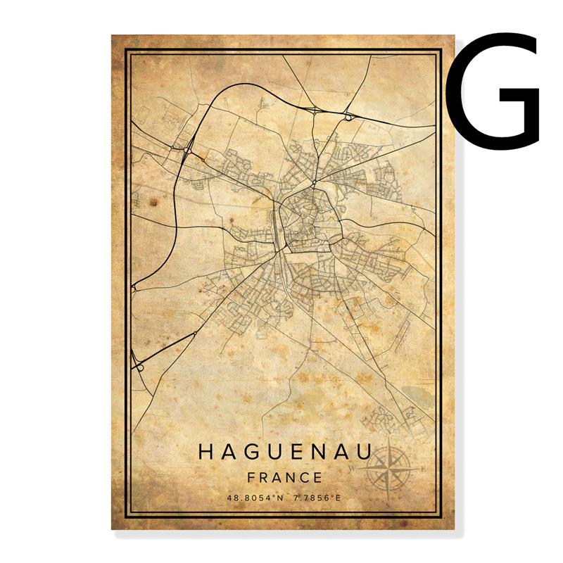 Affiche Carte De Ville De Bourgogne