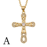 Collier Vintage à Pendentif Croix
