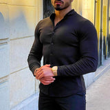 chemise-manches-longues-couleur-unie-vintage