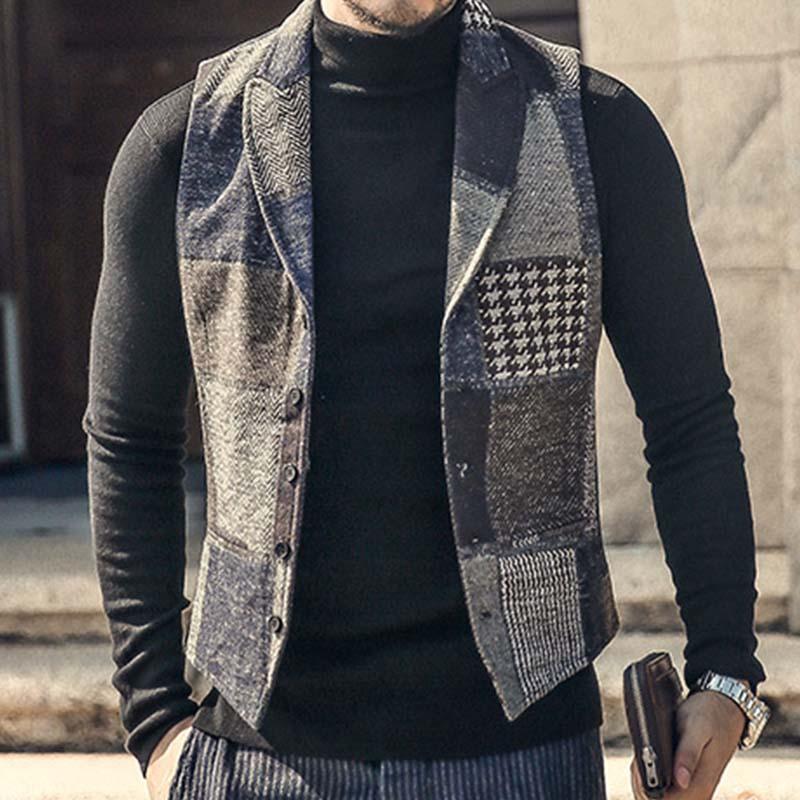 gilet-costume-slim-color-block-vintage