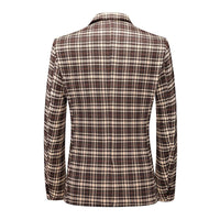 Blazer vintage décontracté à carreaux pour hommes