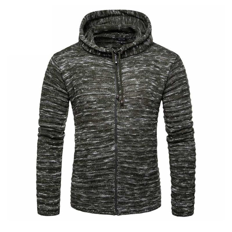 Manteau en tricot zippée à capuche vintage