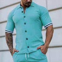 chemise-manches-courtes-poignets-rayes-vintage