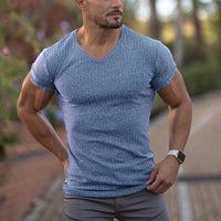 t-shirt-maille-col-v-manches-courtes-style-retro