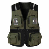 Gilet fonctionnel multi-poches de pêche en plein air vintage 