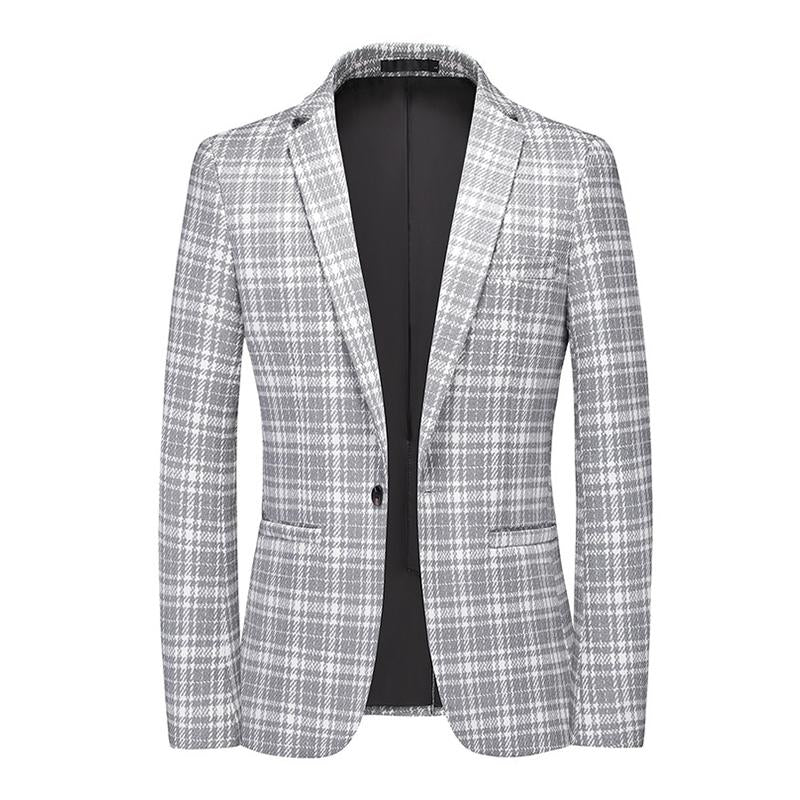 Blazer vintage décontracté à carreaux pour hommes