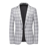 Blazer vintage décontracté à carreaux pour hommes
