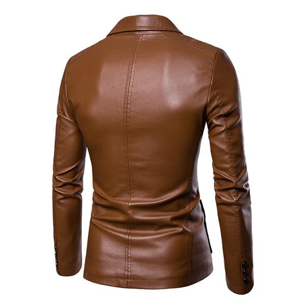 blazer-cuir-deux-boutons-revers-vintage