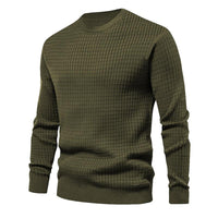 homme-section-mince-carreaux-ample-col-rond-vintage-manches-longues