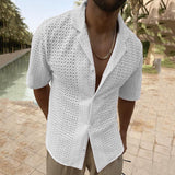 chemise-tricot-manches-courtes-revers-creux-vintage