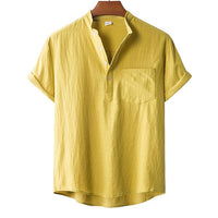 chemise-manches-courtes-coton-lin-vintage