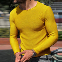 pull-tricot-manches-longues-col-rond-vintage