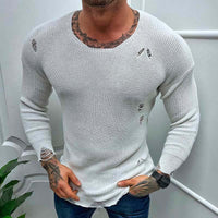 pull-tricot-dechire-manches-longues-vintage