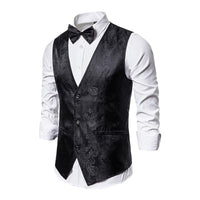 gilet-robe-col-v-imprime-vintage