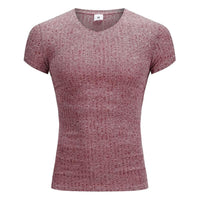 t-shirt-maille-col-v-manches-courtes-style-retro