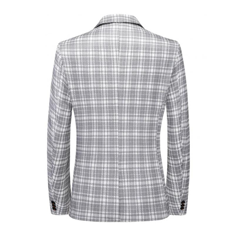 Blazer vintage décontracté à carreaux pour hommes