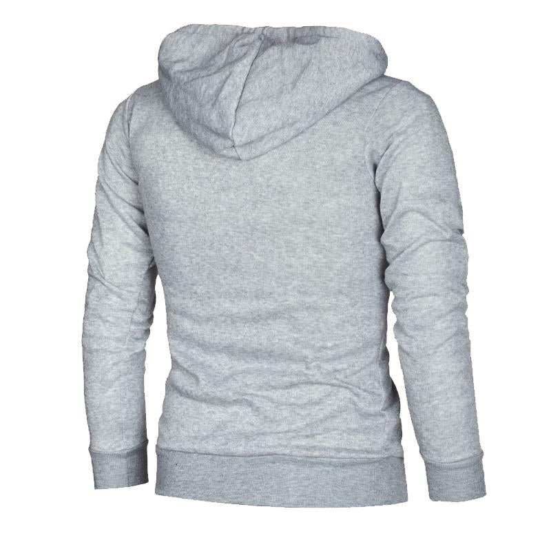 Sweat-shirt à capuche slim à fermeture éclair diagonale vintage