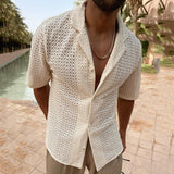 chemise-tricot-manches-courtes-revers-creux-vintage