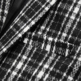 Blazer vintage décontracté à carreaux pour hommes