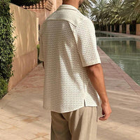 chemise-tricot-manches-courtes-revers-creux-vintage