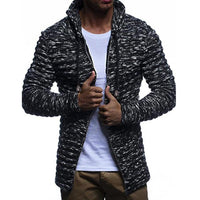 Manteau en tricot zippée à capuche vintage