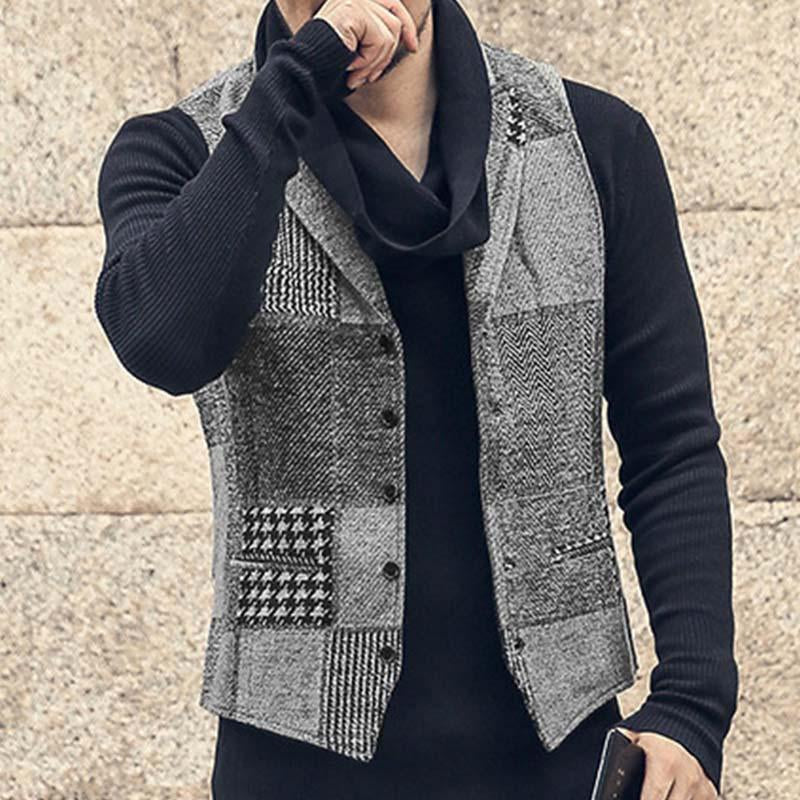 gilet-costume-slim-color-block-vintage