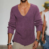 pull-tricot-encolure-v-vintage