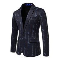 blazer-vintage-decontracte-a-imprime-feuille-et-rayures