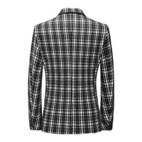 Blazer vintage décontracté à carreaux pour hommes
